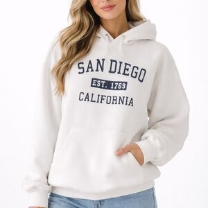 White San Diego California Hoodie